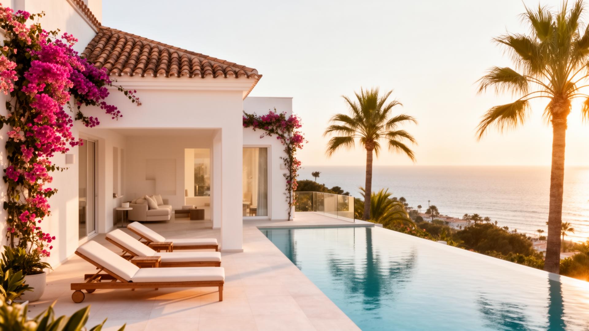Villa med pool och havsutsikt i Marbella